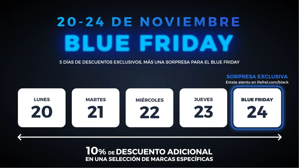 Oferta Black Friday de Refrel: Semana Blue Friday.